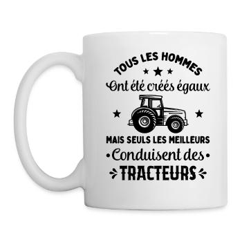 Les Meilleurs Conduisent Des Tracteurs - Mug blanc - blanc - Gauche