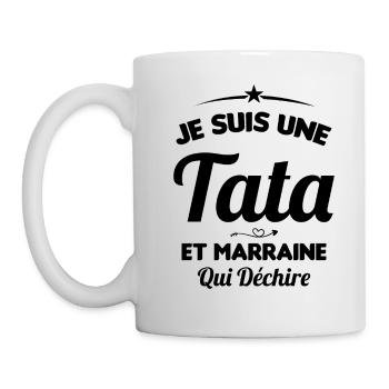 Je Suis Une Tata et Marraine Qui Déchire - Mug blanc - blanc - Gauche