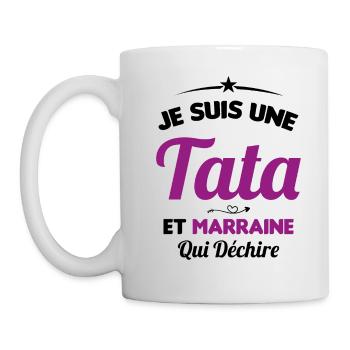 Je Suis Une Tata et Marraine Qui Déchire - Mug blanc - blanc - Gauche