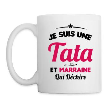 Je Suis Une Tata et Marraine Qui Déchire - Mug blanc - blanc - Gauche