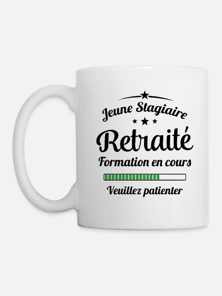 Jeune Stagiaire Retraité Citation Humour - Mug blanc - blanc