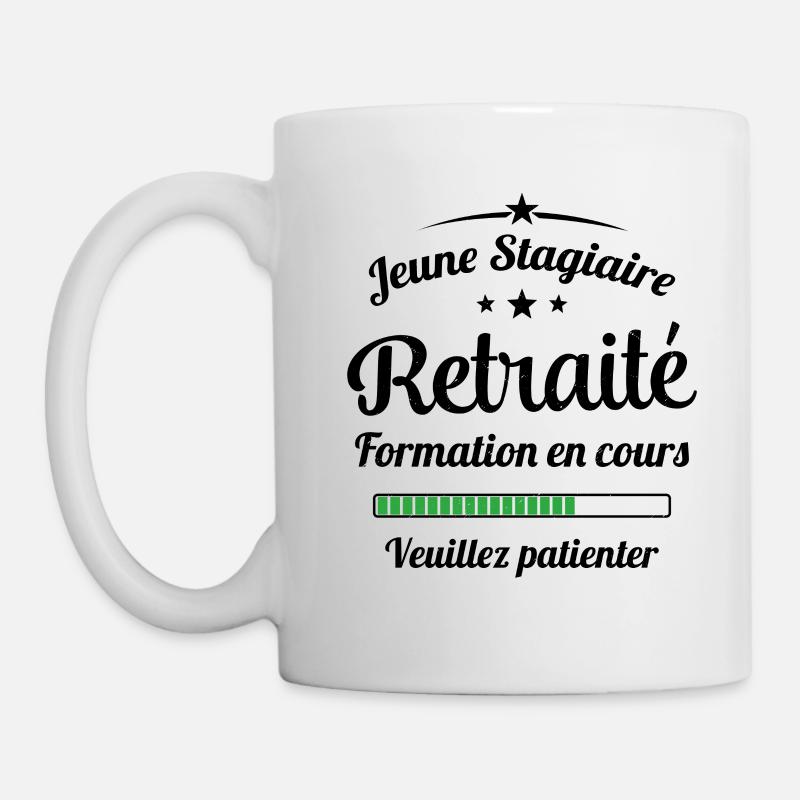 Jeune Stagiaire Retraité Citation Humour - Mug blanc - blanc