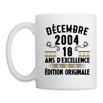 18 Ans Anniversaire Vintage Né(e) en Décembre 2004 - Mug blanc - blanc - Gauche