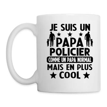 Un Papa Policier Comme Un Papa Normal Plus Cool - Mug blanc - blanc - Gauche