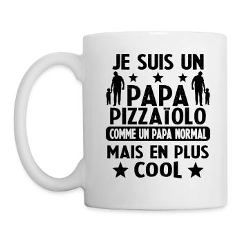 je suis un papa pizzaiolo cadeau pizzaiolo humour - Mug blanc - blanc - Gauche