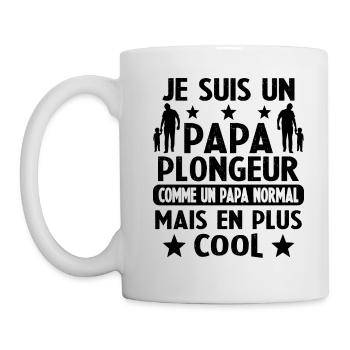 Un Papa Plongeur Comme Papa Normal Mais Plus Cool - Mug blanc - blanc - Gauche