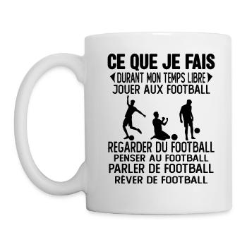 Ce que je fais de mon temps libre jouer au foot - Mug blanc - blanc - Gauche
