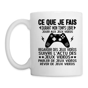 Ce que je fais pendant mon temps libre Jeux videos - Mug blanc - blanc - Gauche