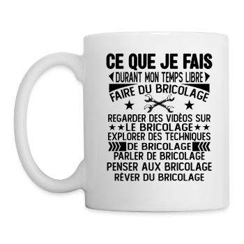 Ce que je fais pendant mon temps libre Bricolage - Mug blanc - blanc - Gauche