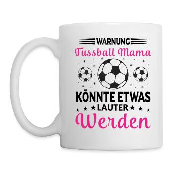 Avertissement Football Maman va crier fort - Mug blanc - blanc - Gauche