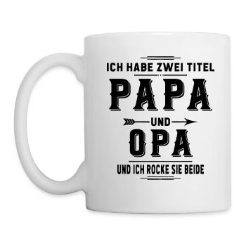 J'ai Deux Titres Papa Et Papy Fête Des Pères - Mug blanc - blanc - Gauche
