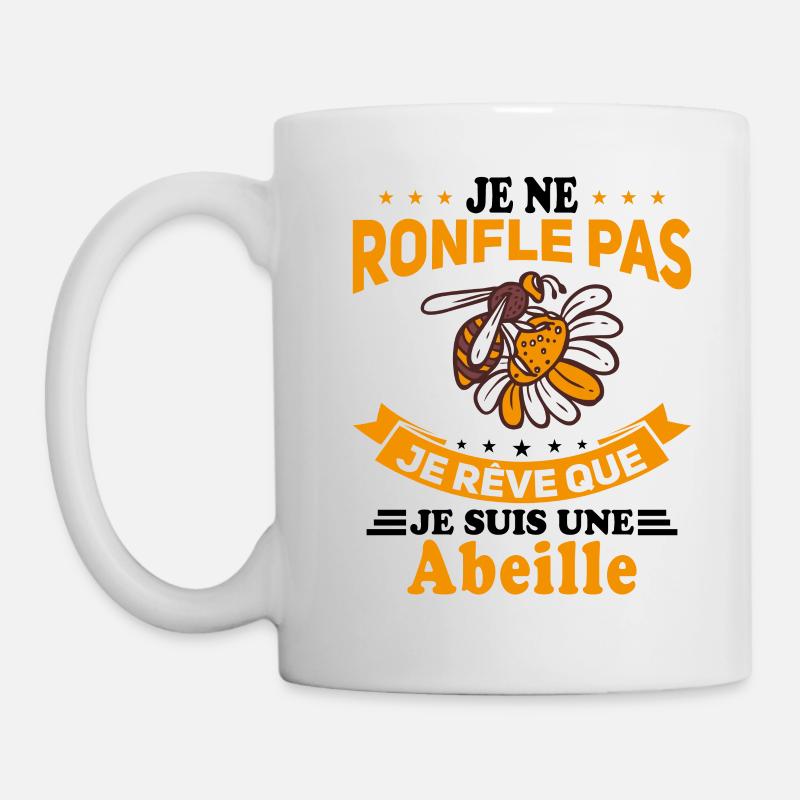 Je ne Ronfle pas je rêve que je suis une Abeille - Mug blanc - blanc