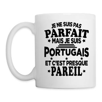 Pas Parfait Je Suis Portugais Humour Cadeau - Mug blanc - blanc - Gauche