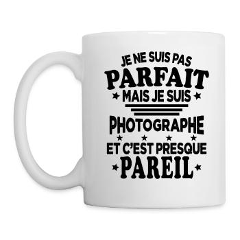 Pas Parfait Mais Je Suis Photographe Idée Cadeau - Mug blanc - blanc - Gauche