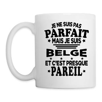 Pas Parfait Mais Je Suis Belge Cadeau Humour - Mug blanc - blanc - Gauche