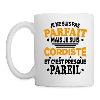 Pas Parfait Mais Je Suis Cordiste Et C'est Pareil - Mug blanc - blanc - Gauche