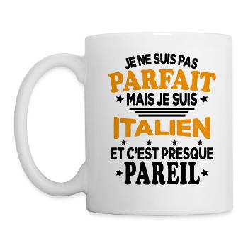 Je ne suis pas parfait mais je suis Italien - Mug blanc - blanc - Gauche