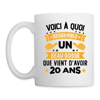 Voici à Quoi Ressemble Un Beau Gosse 20 ans Cadeau - Mug blanc - blanc - Gauche