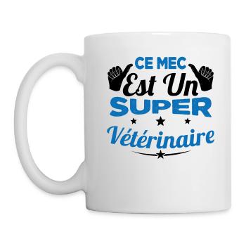 Humour Ce Mec Est Un Super Vétérinaire - Mug blanc - blanc - Gauche