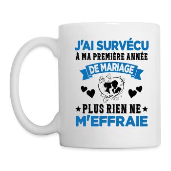 Ma Première Année De Mariage Humour Cadeau - Mug blanc - blanc - Gauche