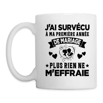 Ma Première Année De Mariage Humour Cadeau - Mug blanc - blanc - Gauche