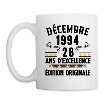 28 Ans Anniversaire Vintage En Décembre 1994 - Mug blanc - blanc - Gauche