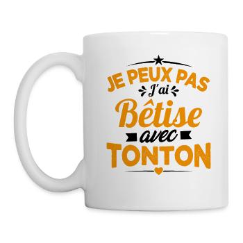 JE PEUX PAS J'AI BETISE AVEC TONTON - Mug blanc - blanc - Gauche