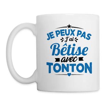 JE PEUX PAS J'AI BETISE AVEC TONTON - Mug blanc - blanc - Gauche