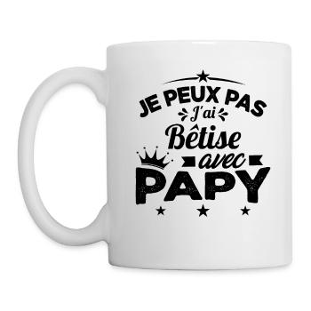 Je peux pas J'ai Bêtise Avec Papy Cadeau - Mug blanc - blanc - Gauche