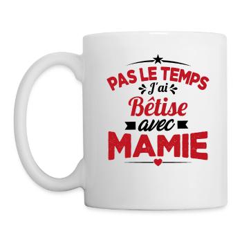 Pas le temps j'ai Bêtise avec Mamie - Mug blanc - blanc - Gauche