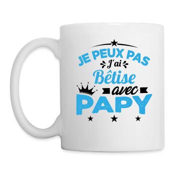Je peux pas J'ai Bêtise Avec Papy Cadeau - Mug blanc - blanc - Gauche