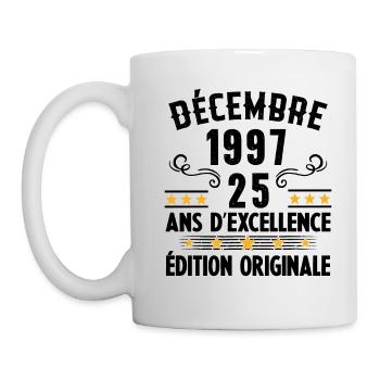 25 Ans Anniversaire Vintage Né(e) en Décembre 1997 - Mug blanc - blanc - Gauche