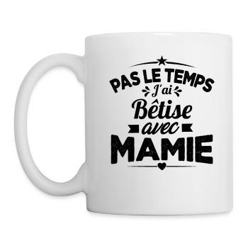 Pas le temps j'ai Bêtise avec Mamie - Mug blanc - blanc - Gauche