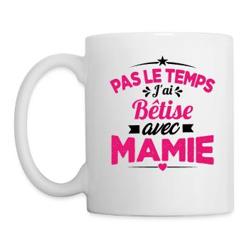 Pas le temps j'ai Bêtise avec Mamie - Mug blanc - blanc - Gauche