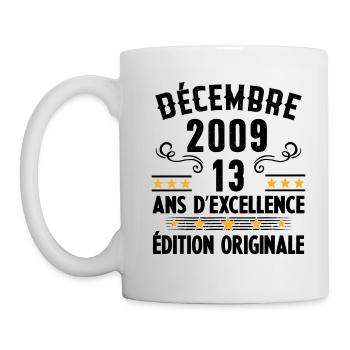 Cadeau Anniversaire Vintage 13 Ans Décembre 2009 - Mug blanc - blanc - Gauche