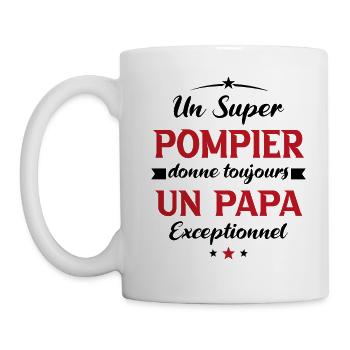 Pompier futur papa sapeur pompier anniversaire - Mug blanc - blanc - Gauche