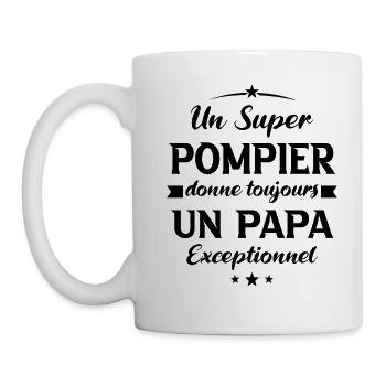Pompier futur papa sapeur pompier anniversaire - Mug blanc - blanc - Gauche