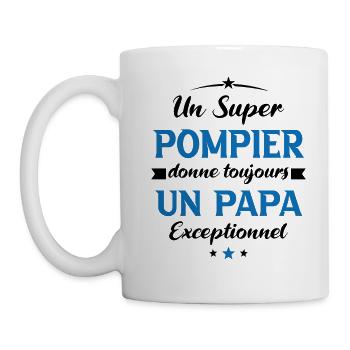 Pompier futur papa sapeur pompier anniversaire - Mug blanc - blanc - Gauche