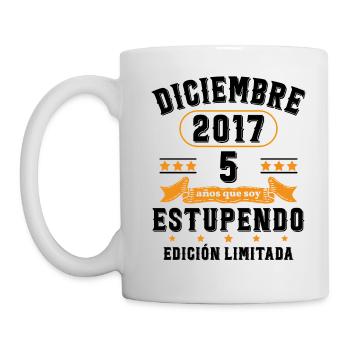 5 Ans Anniversaire Vintage Né(e) en Décembre 2017 - Mug blanc - blanc - Gauche