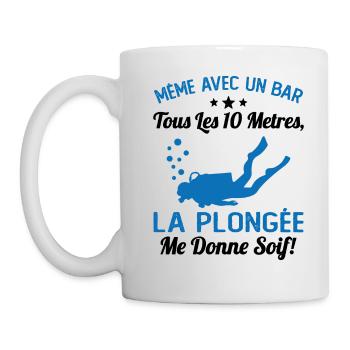 La Plongée Me Donne Soif Mer Cadeau Plongeur Apnée - Mug blanc - blanc - Gauche