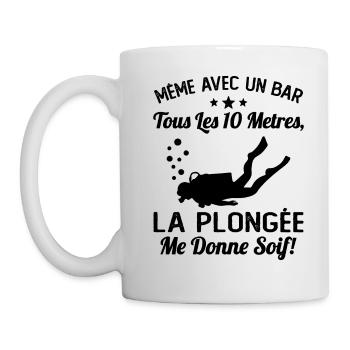 La Plongée Me Donne Soif Mer Cadeau Plongeur Apnée - Mug blanc - blanc - Gauche