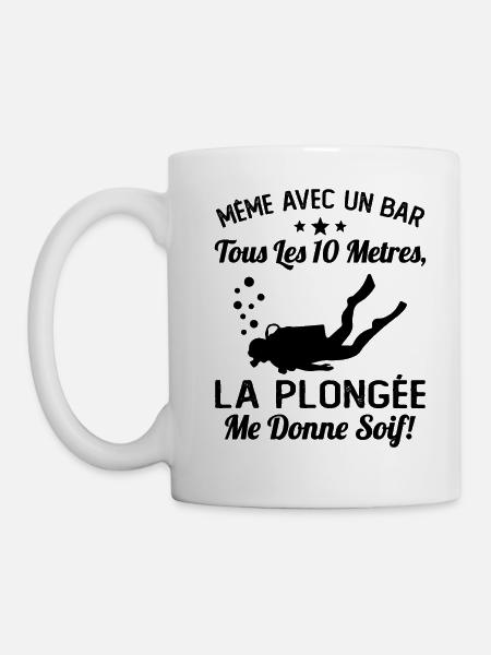 La Plongée Me Donne Soif Mer Cadeau Plongeur Apnée - Mug blanc - blanc