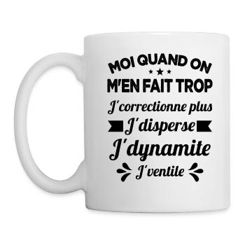 Tontons Flingueurs J'dynamite J'disperse J'ventile - Mug blanc - blanc - Gauche