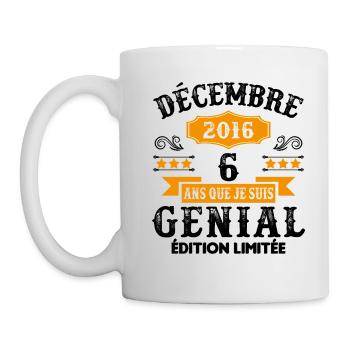 6 Ans Anniversaire Vintage Né(e) en Décembre 2016 - Mug blanc - blanc - Gauche