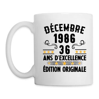 36 Ans Anniversaire Vintage Né(e) en Décembre 1986 - Mug blanc - blanc - Gauche