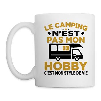 J'aime Camping C'est Mon Style De Vie Camping Car - Mug blanc - blanc - Gauche