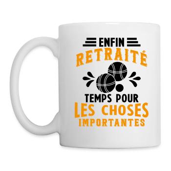 Pétanque Retraite Pétanque Enfin Retraité Pétanque - Mug blanc - blanc - Gauche