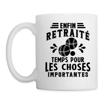 Pétanque Retraite Pétanque Enfin Retraité Pétanque - Mug blanc - blanc - Gauche