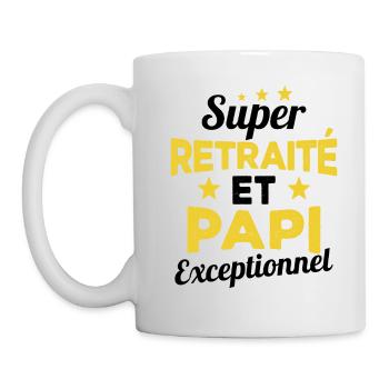 Super Retraité et Papi Exceptionnel Humour Cadeau - Mug blanc - blanc - Gauche