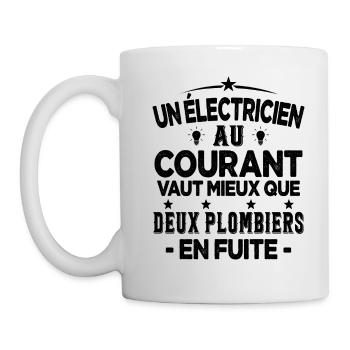 Homme Humour Papa Electricien électricien Cadeau - Mug blanc - blanc - Gauche